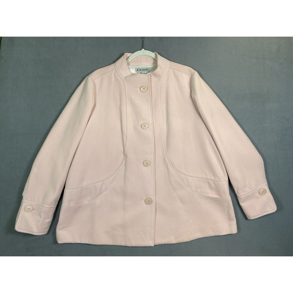 A La Carte Mandarin Neck Light Pink Suite Jacket/ Blazer Women's XL Spring